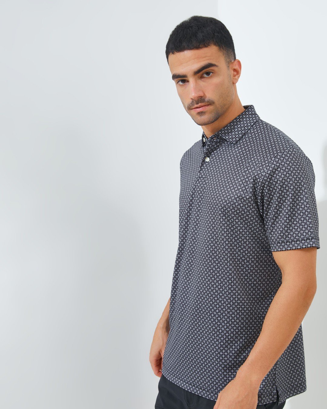 Jack Nicklaus Intercontinental Premium Tile Printed Polo Caviar - Image 3