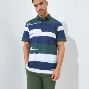 Jack Nicklaus Ladder PremiumModern Print Polo Olive Shadow