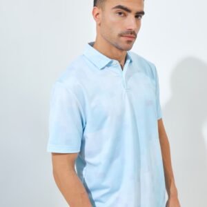Jack Nicklaus Kowloon Premium Random Print Polo Aqua Draft