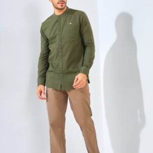 Jack Nicklaus Magnifica Kemeja Pria Lengan Panjang Slim Fit Olive