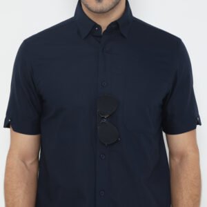 Jack Nicklaus Savoy Kemeja Pria Lengan Pendek Slim Fit Navy