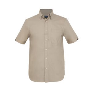 Jack Nicklaus Savoy Kemeja Pria Lengan Pendek Slim Fit Light Brown