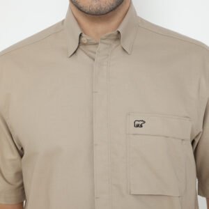 Jack Nicklaus Chester Kemeja Pria Lengan Pendek Regular Fit Light Brown