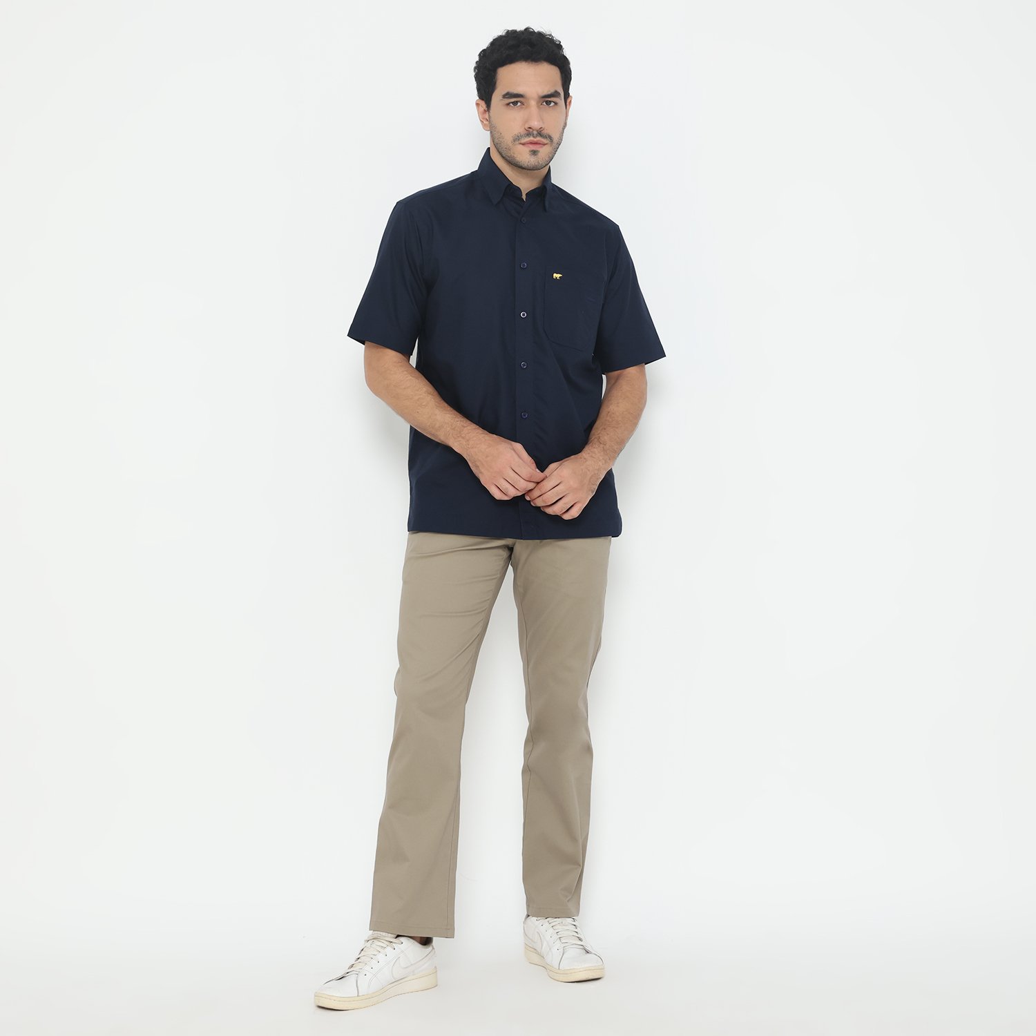 Jack Nicklaus Winter Kemeja Pria Lengan Pendek Regular Fit Navy - Image 2