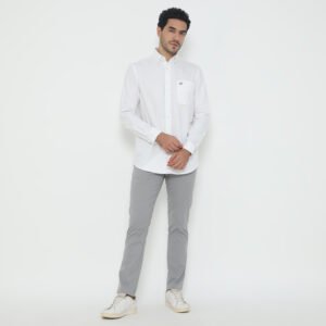 Jack Nicklaus Saunders Kemeja Pria Lengan Panjang Slim Fit Putih