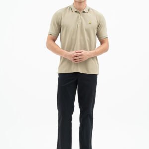 Jack Nicklaus Echo Polo Shirt Pria Regular Fit Sponge Khaki
