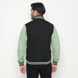 d&f Jaket Bomber Pria - Hitam Hijau Mint