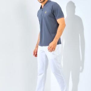 Jack Nicklaus Ferris Polo Shirt Pria Slim Fit Iron Gate