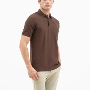 Jack Nicklaus Jazz Polo Shirt Pria Regular Fit Dark Brown