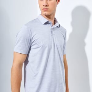 Jack Nicklaus Academy Premium Tonal Two Color Solid Polo Silver Coast