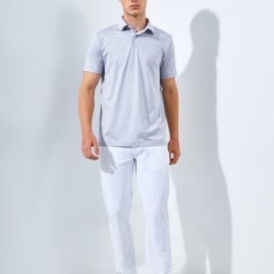 Jack Nicklaus Academy Premium Tonal Two Color Solid Polo Silver Coast