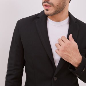 Jobb Aviland-T2 Blazer Pria Slim Fit Dark Hitam