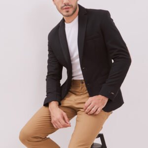 Jobb Aviland-T2 Blazer Pria Slim Fit Dark Hitam
