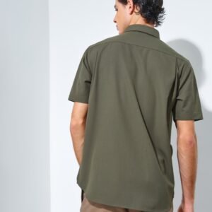 Jack Nicklaus Aymeric Kemeja Pria Lengan Pendek Slim Fit Dark Green