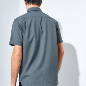 Jack Nicklaus Aymeric Kemeja Pria Lengan Pendek Slim Fit Dark Grey