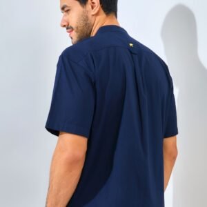 Jack Nicklaus Elite Kemeja Pria Lengan Pendek Slim Fit Navy