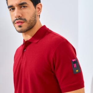 Jack Nicklaus Bariton Polo Shirt Pria Regular Fit Burgundy
