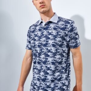 Jack Nicklaus Balboa Premium Mix Print Polo Silver Coast