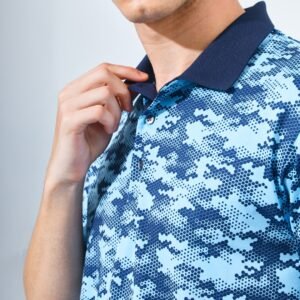 Jack Nicklaus Balboa Premium Mix Print Polo Blue Surf