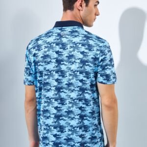 Jack Nicklaus Balboa Premium Mix Print Polo Blue Surf