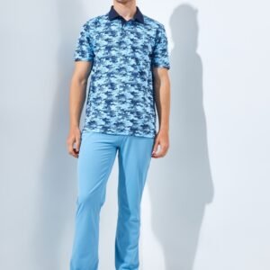 Jack Nicklaus Balboa Premium Mix Print Polo Blue Surf