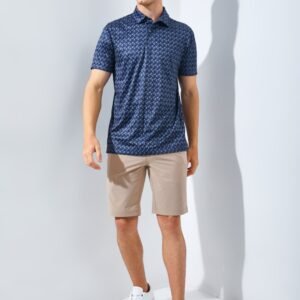 Jack Nicklaus Bayfield Premium Box Print Polo Classic Navy
