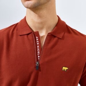 Jack Nicklaus Benedict Polo Shirt Pria Regular Fit Brown Red