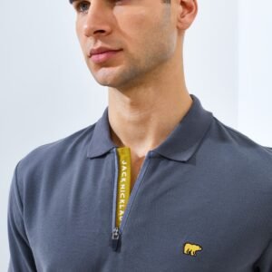 Jack Nicklaus Benedict Polo Shirt Pria Regular Fit Iron Gate