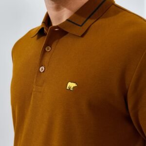 Jack Nicklaus Brehme Polo Shirt Pria Regular Fit Brwon
