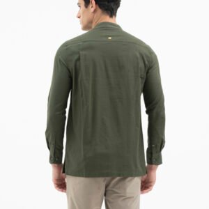Jack Nicklaus Jet Set Kemeja Pria Lengan Panjang Slim Fit Army Green