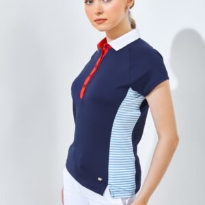 Jack Nicklaus Citruswood Premium Side Stripe Polo Ladies Classic Navy