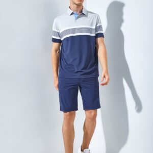 Jack Nicklaus Copperfield Premium Tonal Stripe Polo Classic Navy