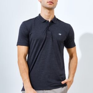 Jack Nicklaus Corvette Polo Shirt Pria Slim Fit Black