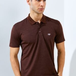 Jack Nicklaus Corvette Polo Shirt Pria Slim Fit Dark Brown