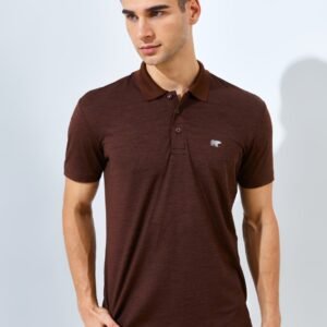 Jack Nicklaus Corvette Polo Shirt Pria Slim Fit Dark Brown