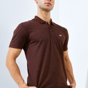 Jack Nicklaus Corvette Polo Shirt Pria Slim Fit Dark Brown