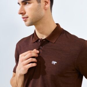 Jack Nicklaus Corvette Polo Shirt Pria Slim Fit Dark Brown