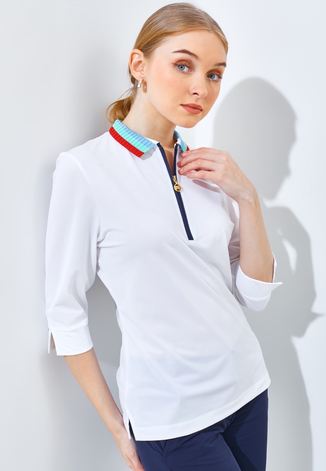 Jack Nicklaus Cypress Premium Solid Polo Ladies Bright White - Image 2