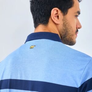 Jack Nicklaus Falcone Premium Bold Chest Stripe Polo Blue Robin