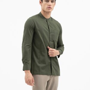 Jack Nicklaus Jet Set Kemeja Pria Lengan Panjang Slim Fit Army Green