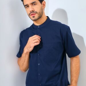 Jack Nicklaus Elite Kemeja Pria Lengan Pendek Slim Fit Navy