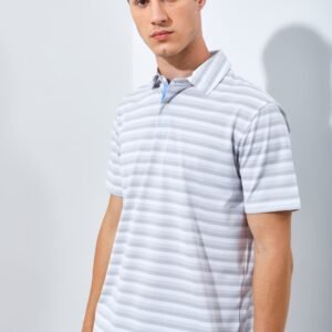 Jack Nicklaus Daytona Premium Heather Stripe Polo Silver Coast