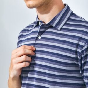 Jack Nicklaus Daytona Premium Heather Stripe Polo Classic Navy