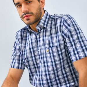 Jack Nicklaus Sperlinga Chelsea Plaid Short Sleeve Navy