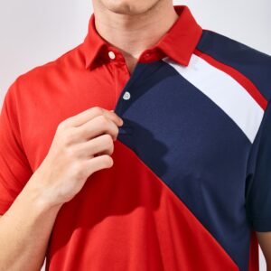 Jack Nicklaus Decker Premium Color Block Polo Red Dune