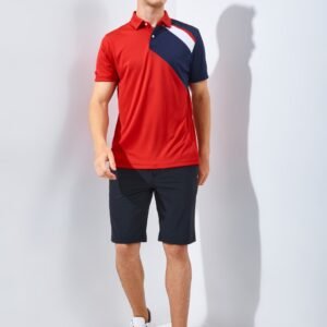 Jack Nicklaus Decker Premium Color Block Polo Red Dune