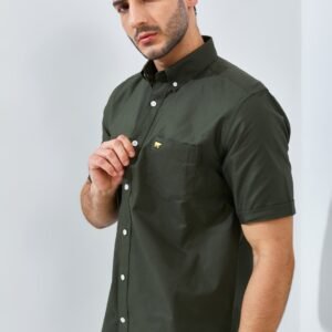 Jack Nicklaus Diamo Kemeja Pria Slim Fit Olive