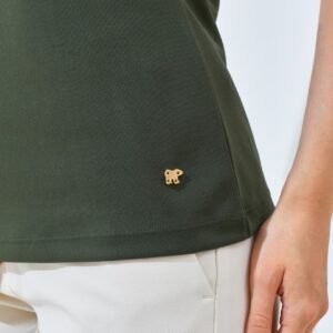 Jack Nicklaus Diana Ladies Premium Solid Zip Polo Virtual Olive