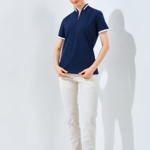 Jack Nicklaus Diana Ladies Premium Solid Zip Polo Classic Navy