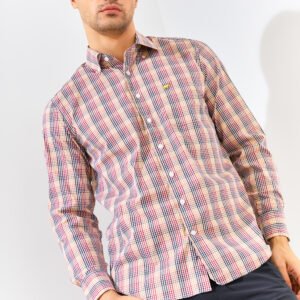 Jack Nicklaus Fraser Knightsbridge Large Check Long Sleeve Red Flex